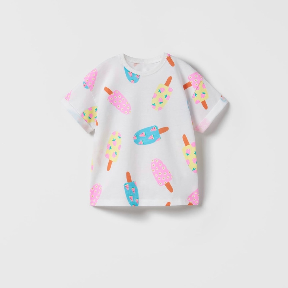 Zara Kids T shirt Ice cream print- worn once size 4-5 toddler
